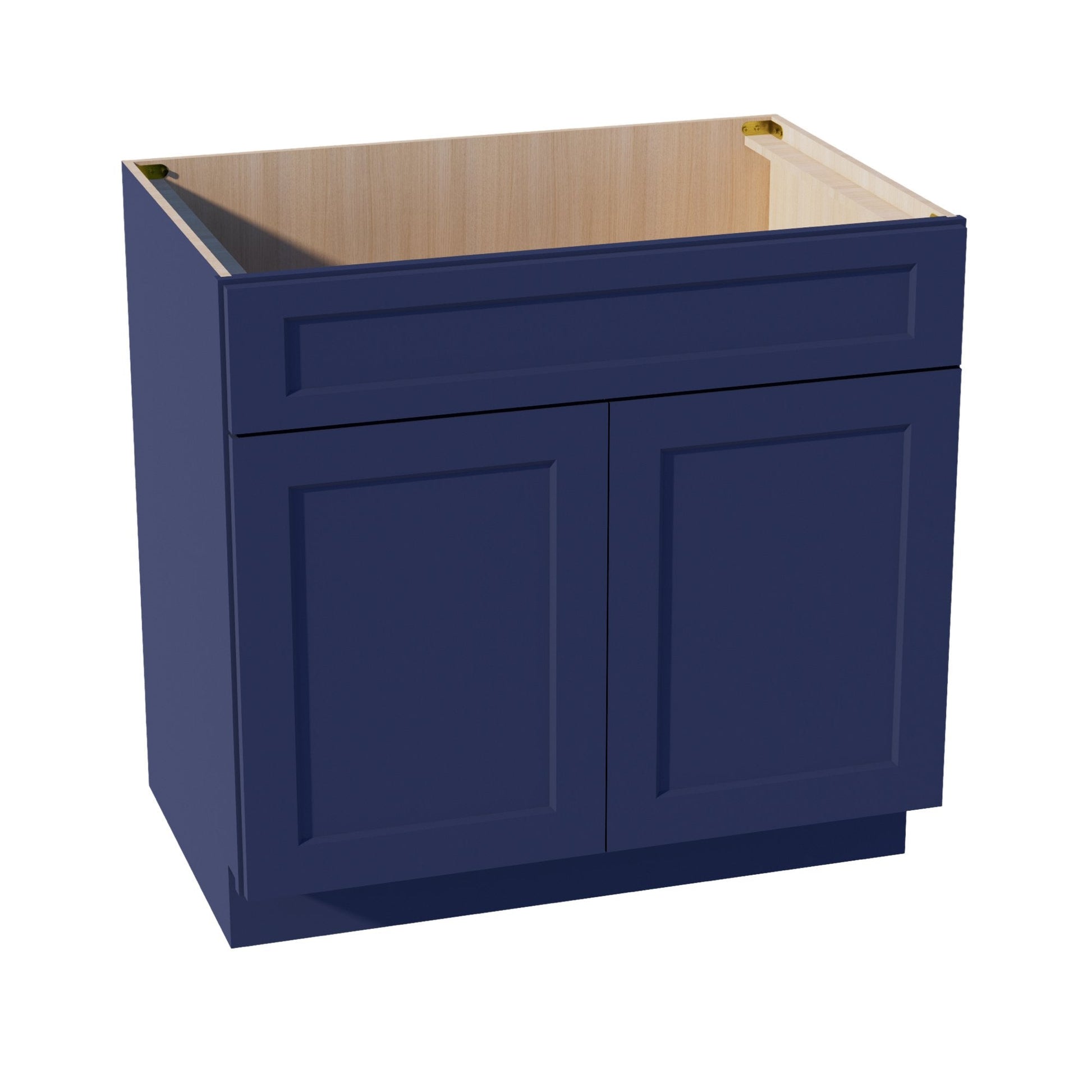 HB - SB36: Indigo Blue Shaker 36" 2 Doors 1 False Drawer Sink Base Cabinet - NextCabinets