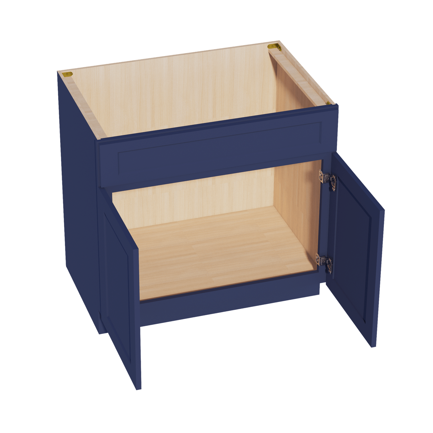 HB - SB36: Indigo Blue Shaker 36" 2 Doors 1 False Drawer Sink Base Cabinet - NextCabinets