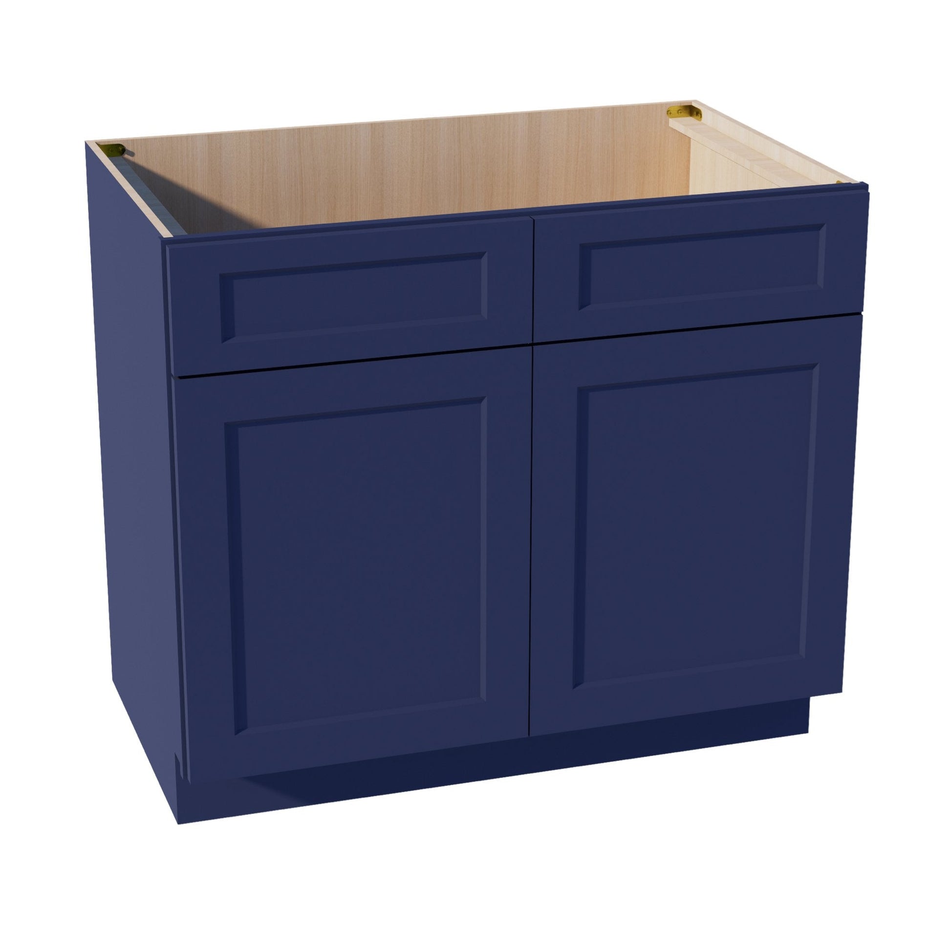 HB - SB39: Indigo Blue Shaker 39" 2 Doors 2 False Drawers Sink Base Cabinet - NextCabinets