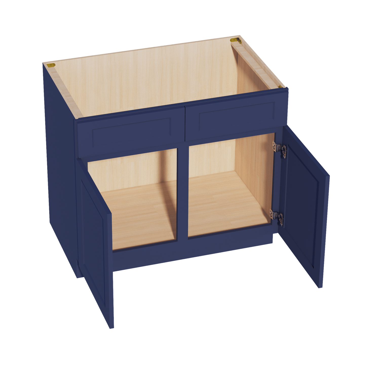 HB - SB39: Indigo Blue Shaker 39" 2 Doors 2 False Drawers Sink Base Cabinet - NextCabinets