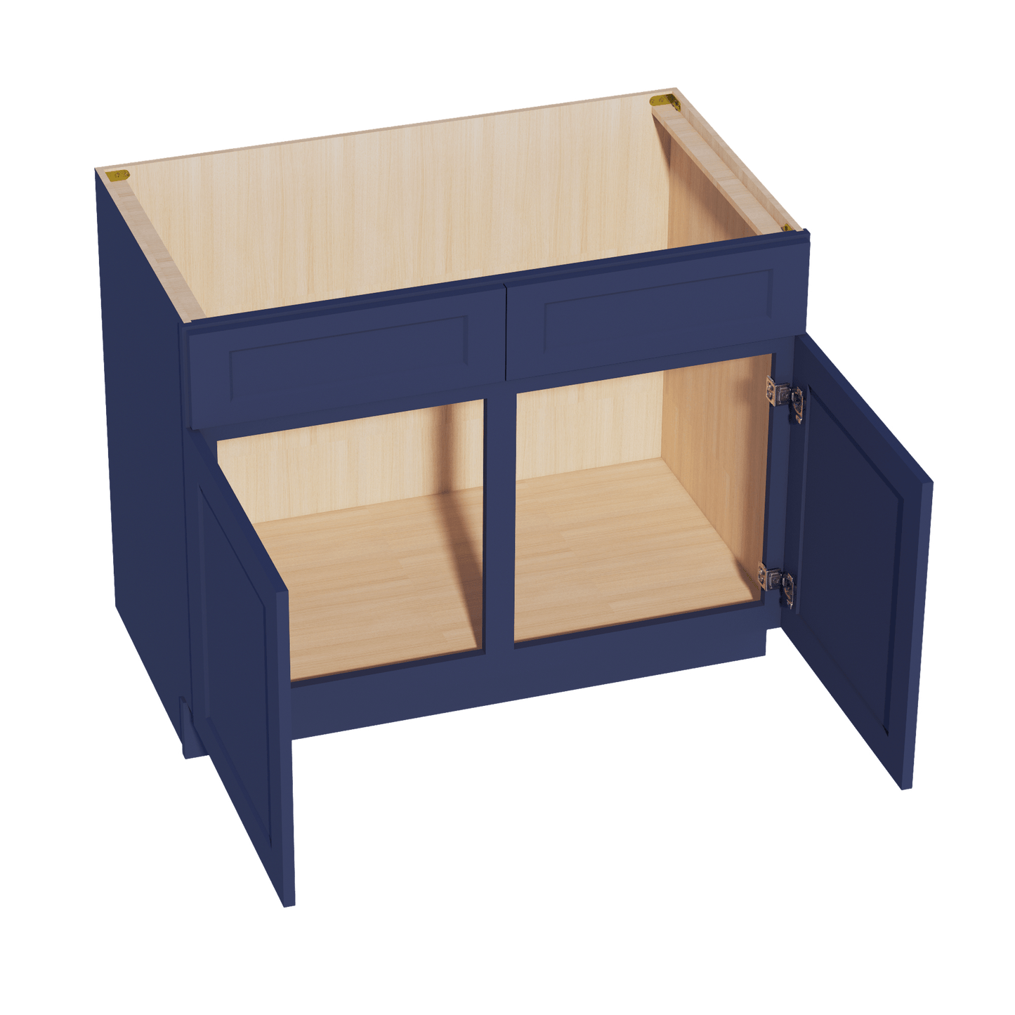 HB - SB42: Indigo Blue Shaker 42" 2 Doors 2 False Drawers Sink Base Cabinet - NextCabinets
