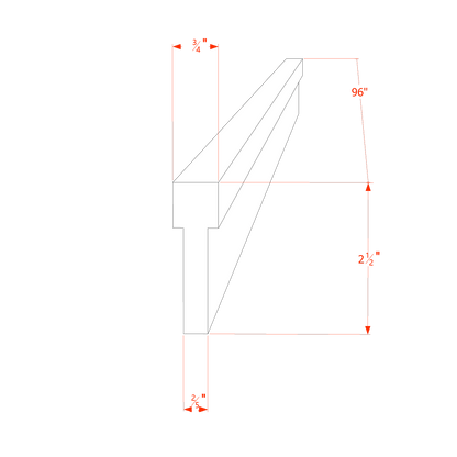 HB - STKM8: Indigo Blue Shaker 96"W x 2 - 1/2"H x 3/4"D Stacking Molding - NextCabinets