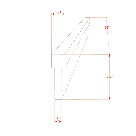 HB - STKM8: Indigo Blue Shaker 96"W x 2 - 1/2"H x 3/4"D Stacking Molding - NextCabinets