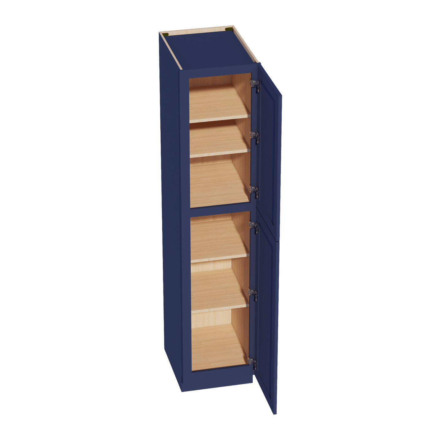 HB - TP1884: Indigo Blue Shaker 18"W x 84"H x 24"D 2 Doors & 5 Shelves Tall Shelf Pantry Cabinets - NextCabinets