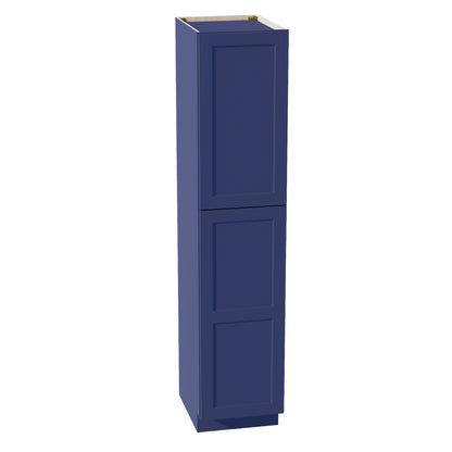 HB - TP1884: Indigo Blue Shaker 18"W x 84"H x 24"D 2 Doors & 5 Shelves Tall Shelf Pantry Cabinets - NextCabinets