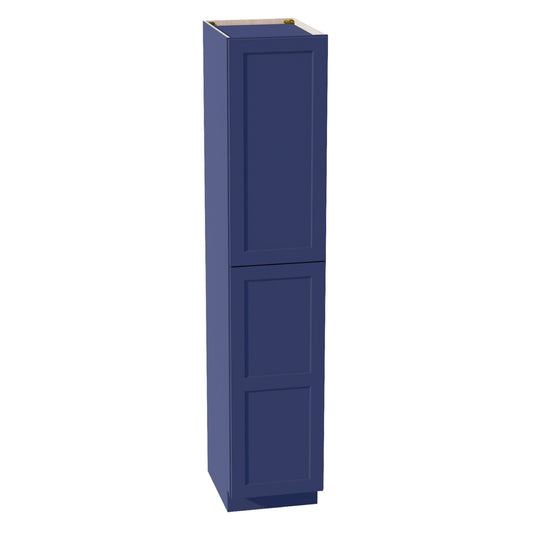 HB - TP1890: Indigo Blue Shaker 18"W x 90"H x 24"D 2 Doors & 5 Shelves Tall Shelf Pantry Cabinets - NextCabinets