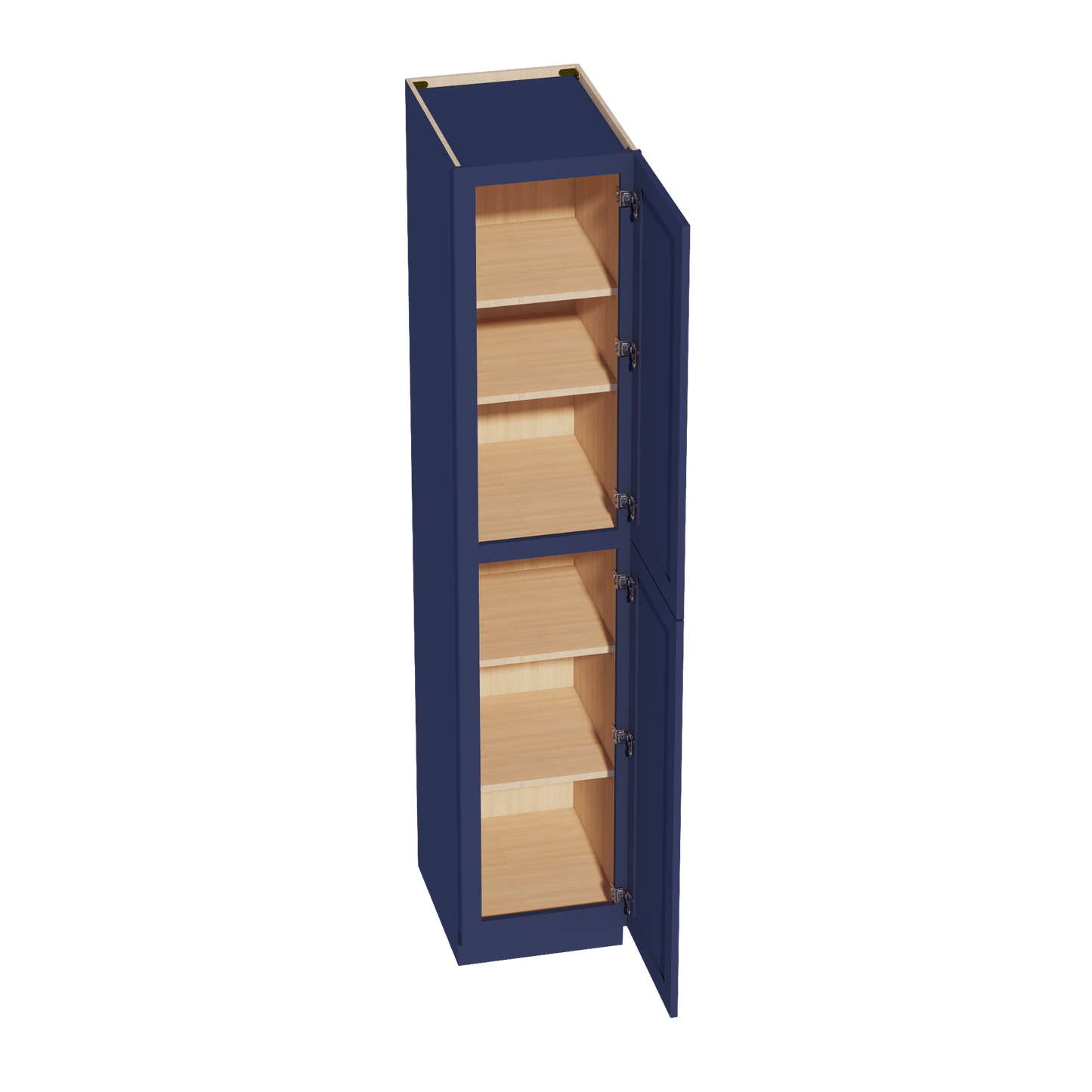 HB - TP1890: Indigo Blue Shaker 18"W x 90"H x 24"D 2 Doors & 5 Shelves Tall Shelf Pantry Cabinets - NextCabinets