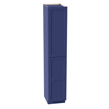 HB - TP1896: Indigo Blue Shaker 18"W x 96"H x 24"D 2 Doors & 6 Shelves Tall Shelf Pantry Cabinets - NextCabinets