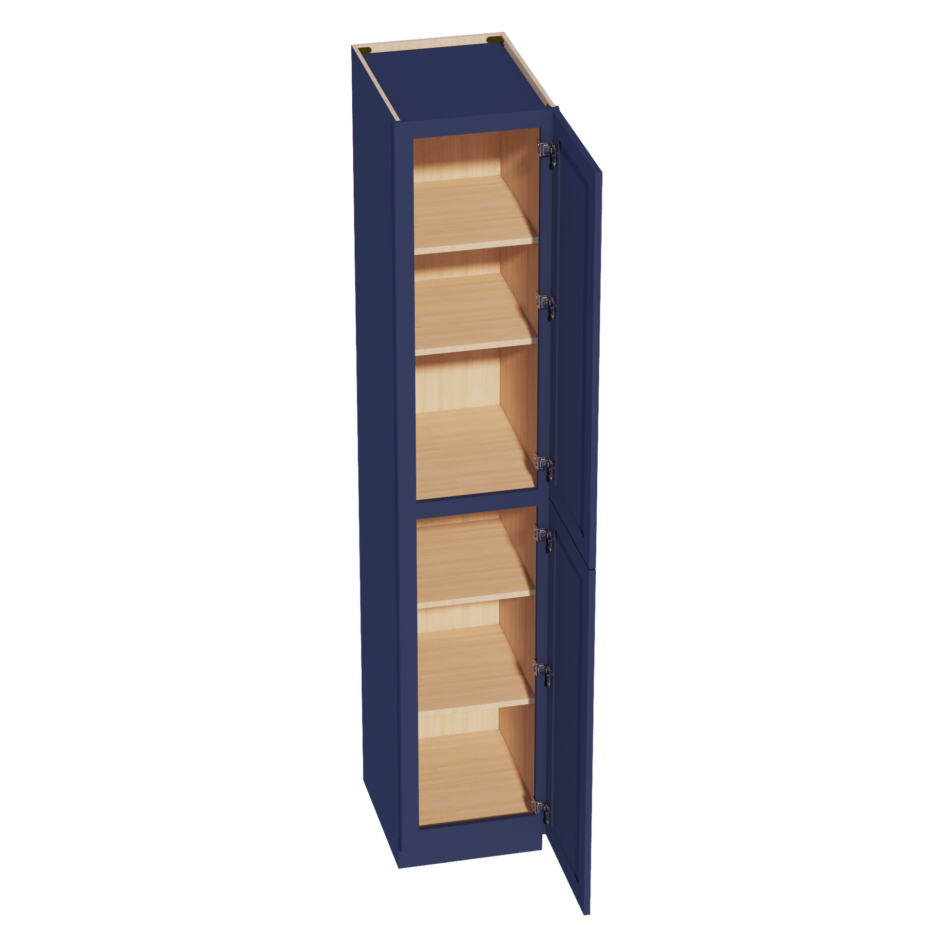 HB - TP1896: Indigo Blue Shaker 18"W x 96"H x 24"D 2 Doors & 6 Shelves Tall Shelf Pantry Cabinets - NextCabinets