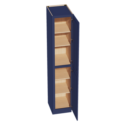 HB - TP1896: Indigo Blue Shaker 18"W x 96"H x 24"D 2 Doors & 6 Shelves Tall Shelf Pantry Cabinets - NextCabinets