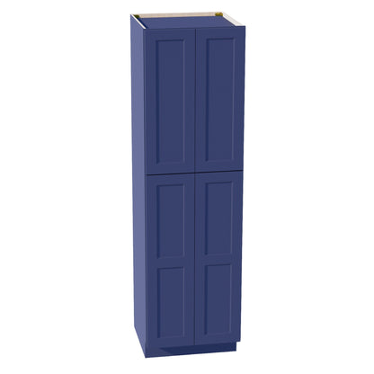 HB - TP2484: Indigo Blue Shaker 24"W x 84"H x 24"D 5 Door & 5 Shelves Tall Shelf Pantry Cabinets - NextCabinets
