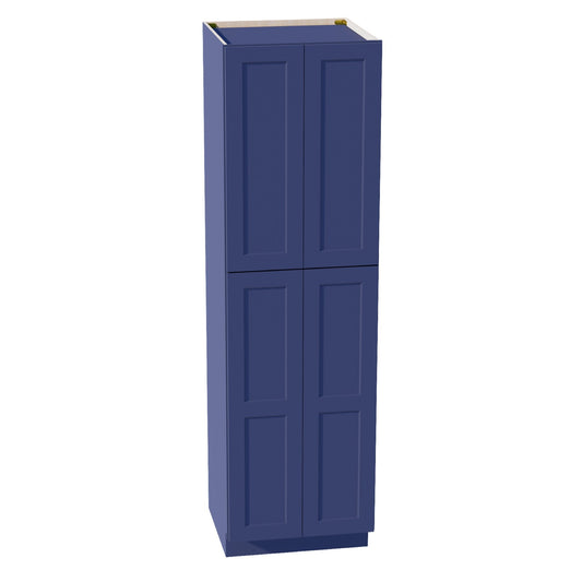 HB - TP2484: Indigo Blue Shaker 24"W x 84"H x 24"D 5 Door & 5 Shelves Tall Shelf Pantry Cabinets - NextCabinets