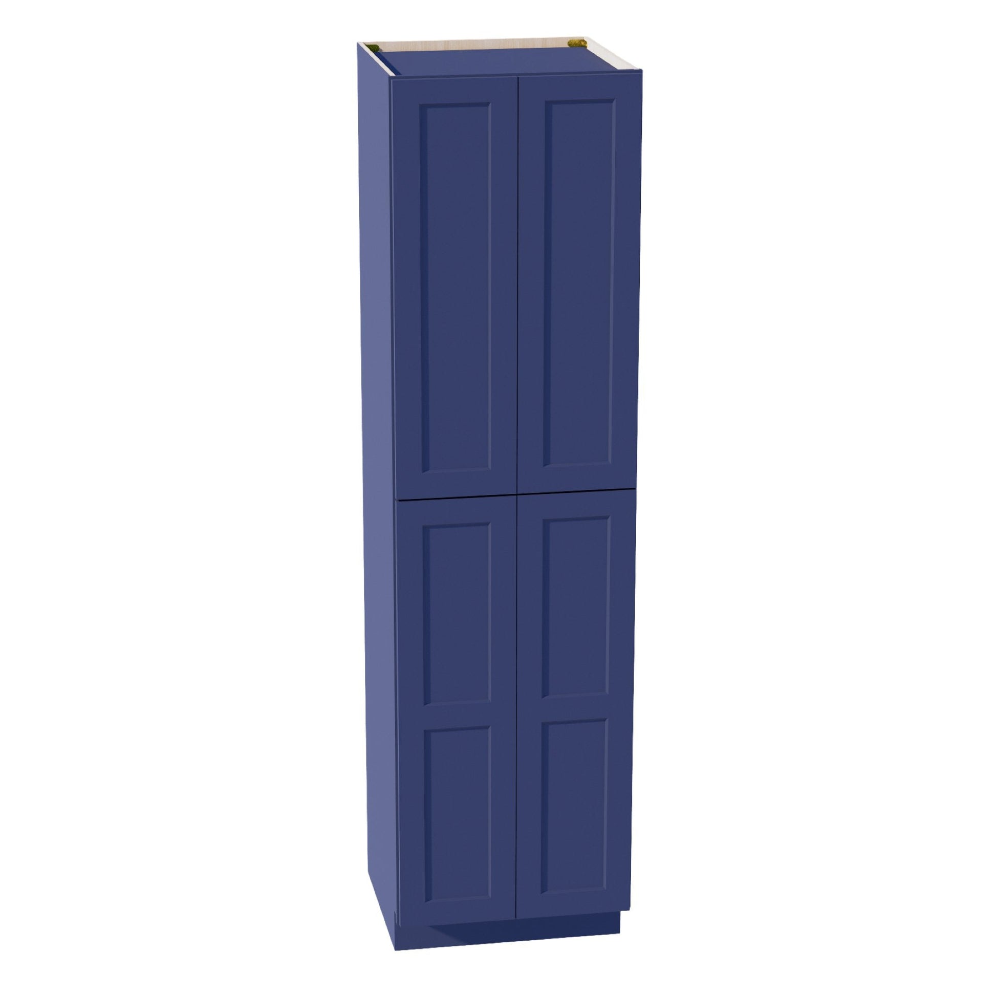 HB - TP2490: Indigo Blue Shaker 24"W x 90"H x 24"D 4 Door & 5 Shelves Tall Shelf Pantry Cabinets - NextCabinets