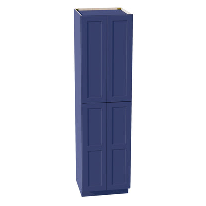 HB - TP2490: Indigo Blue Shaker 24"W x 90"H x 24"D 4 Door & 5 Shelves Tall Shelf Pantry Cabinets - NextCabinets
