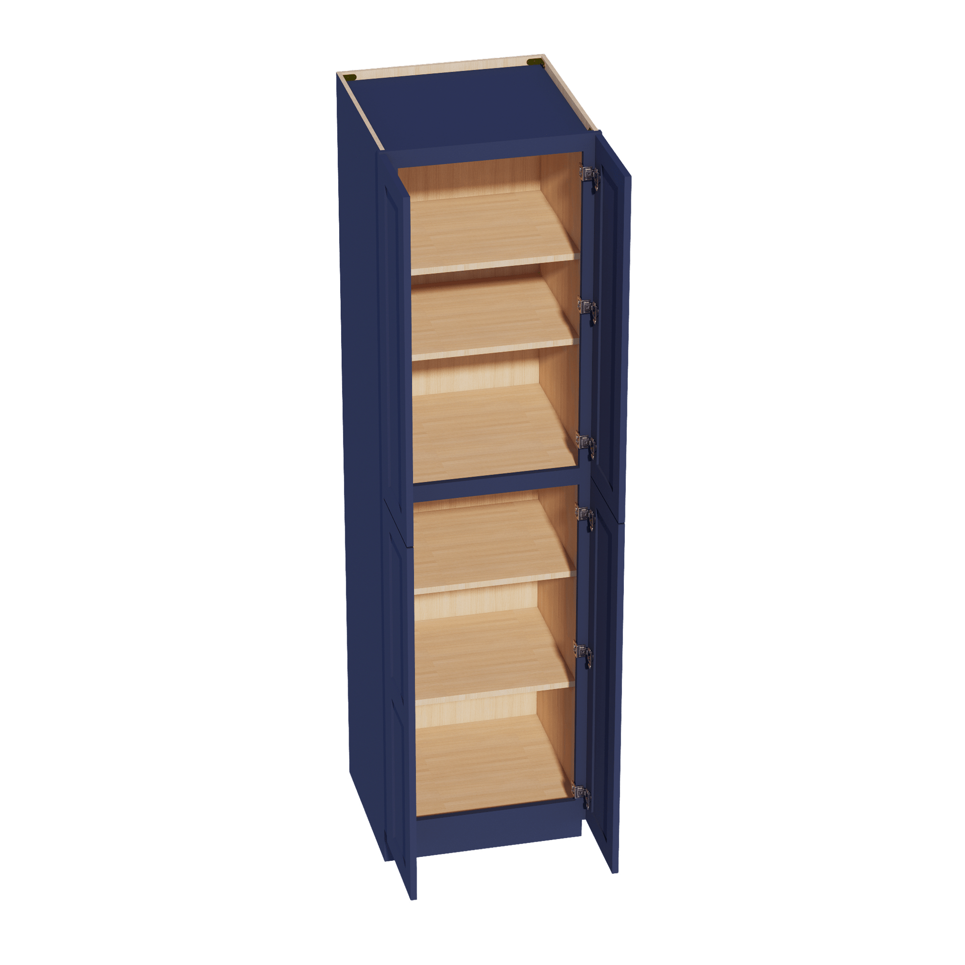 HB - TP2490: Indigo Blue Shaker 24"W x 90"H x 24"D 4 Door & 5 Shelves Tall Shelf Pantry Cabinets - NextCabinets