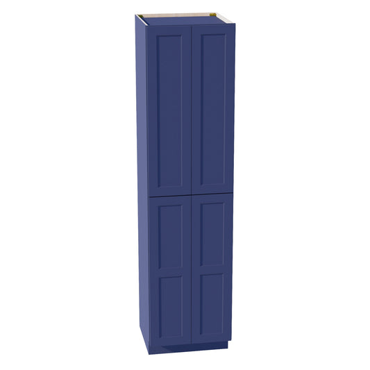 HB - TP2496: Indigo Blue Shaker 24"W x 96"H x 24"D 4 Door & 6 Shelves Tall Shelf Pantry Cabinets - NextCabinets