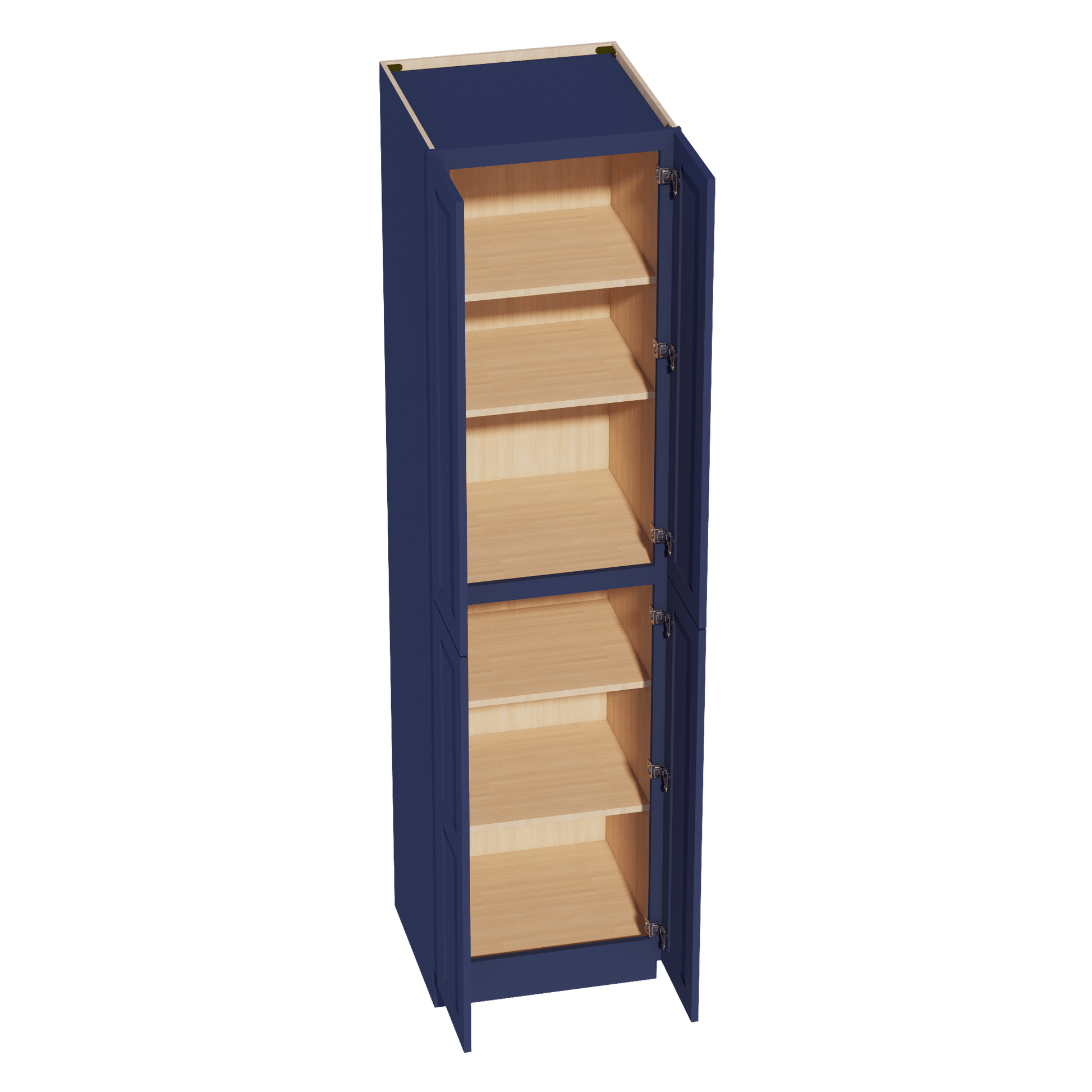 HB - TP2496: Indigo Blue Shaker 24"W x 96"H x 24"D 4 Door & 6 Shelves Tall Shelf Pantry Cabinets - NextCabinets