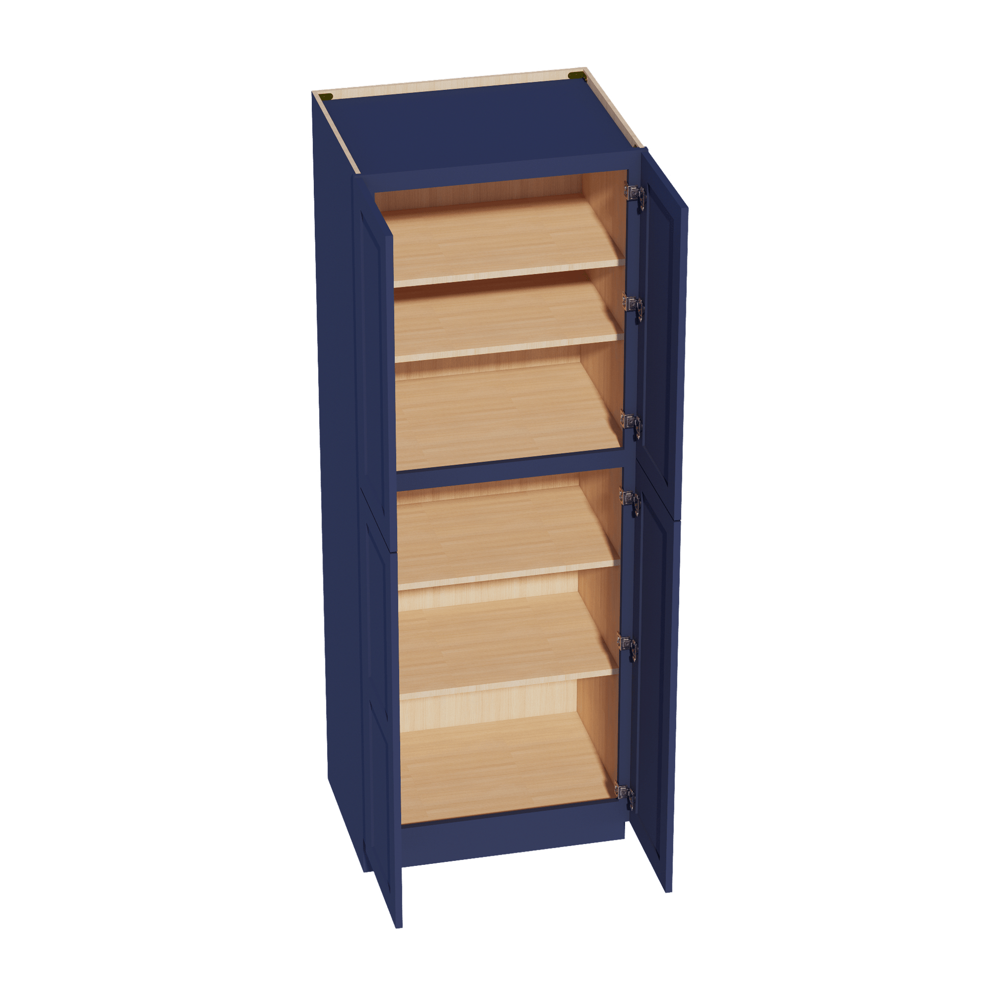 HB - TP3084: Indigo Blue Shaker 30"W x 84"H x 24"D 4 Door & 5 Shelves Tall Shelf Pantry Cabinets - NextCabinets