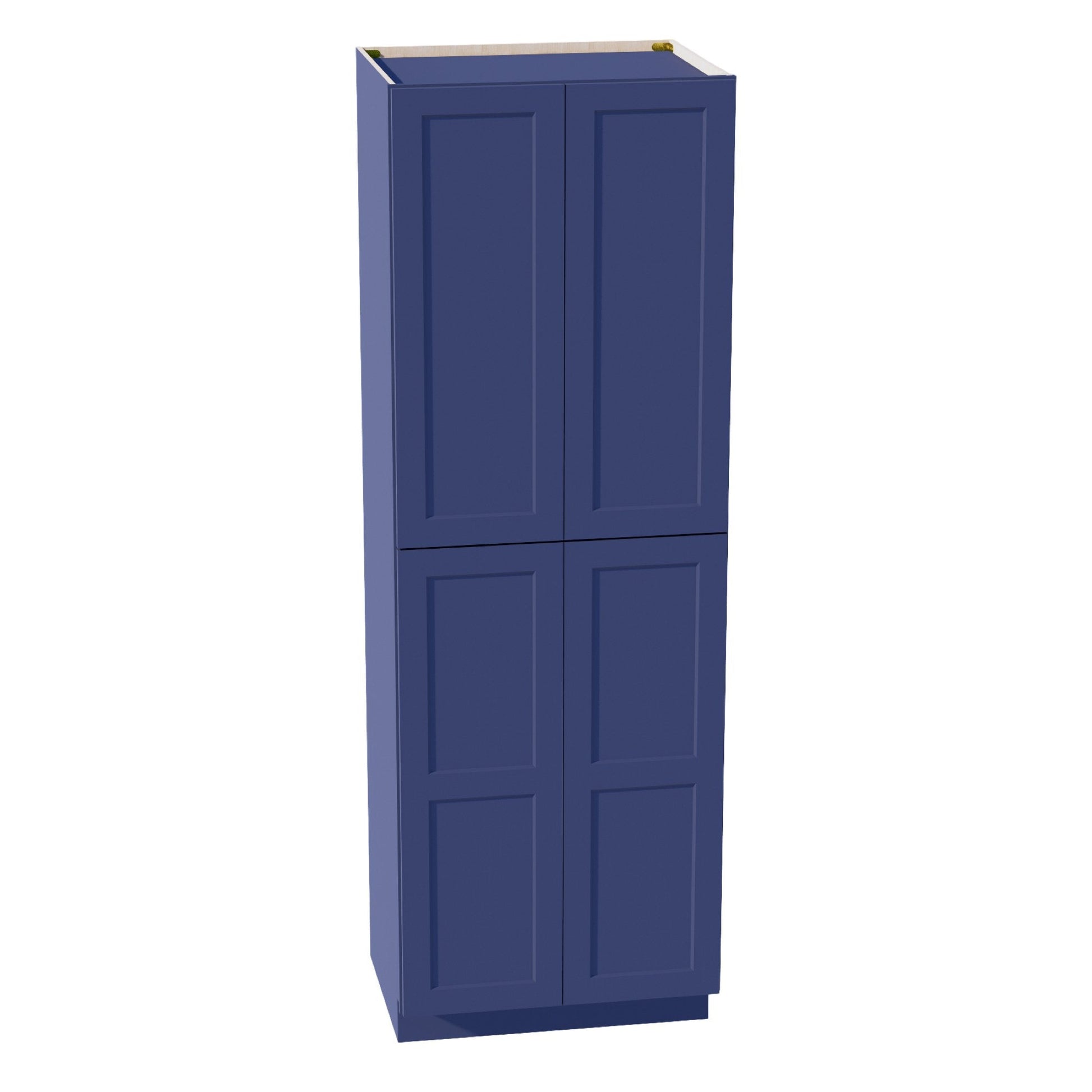 HB - TP3090: Indigo Blue Shaker 30"W x 90"H x 24"D 4 Door & 5 Shelves Tall Shelf Pantry Cabinets - NextCabinets