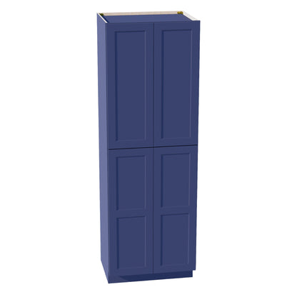 HB - TP3090: Indigo Blue Shaker 30"W x 90"H x 24"D 4 Door & 5 Shelves Tall Shelf Pantry Cabinets - NextCabinets