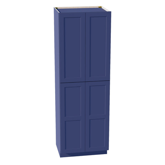 HB - TP3096: Indigo Blue Shaker 30"W x 96"H x 24"D 2 Doors & 6 Shelves Tall Shelf Pantry Cabinets - NextCabinets