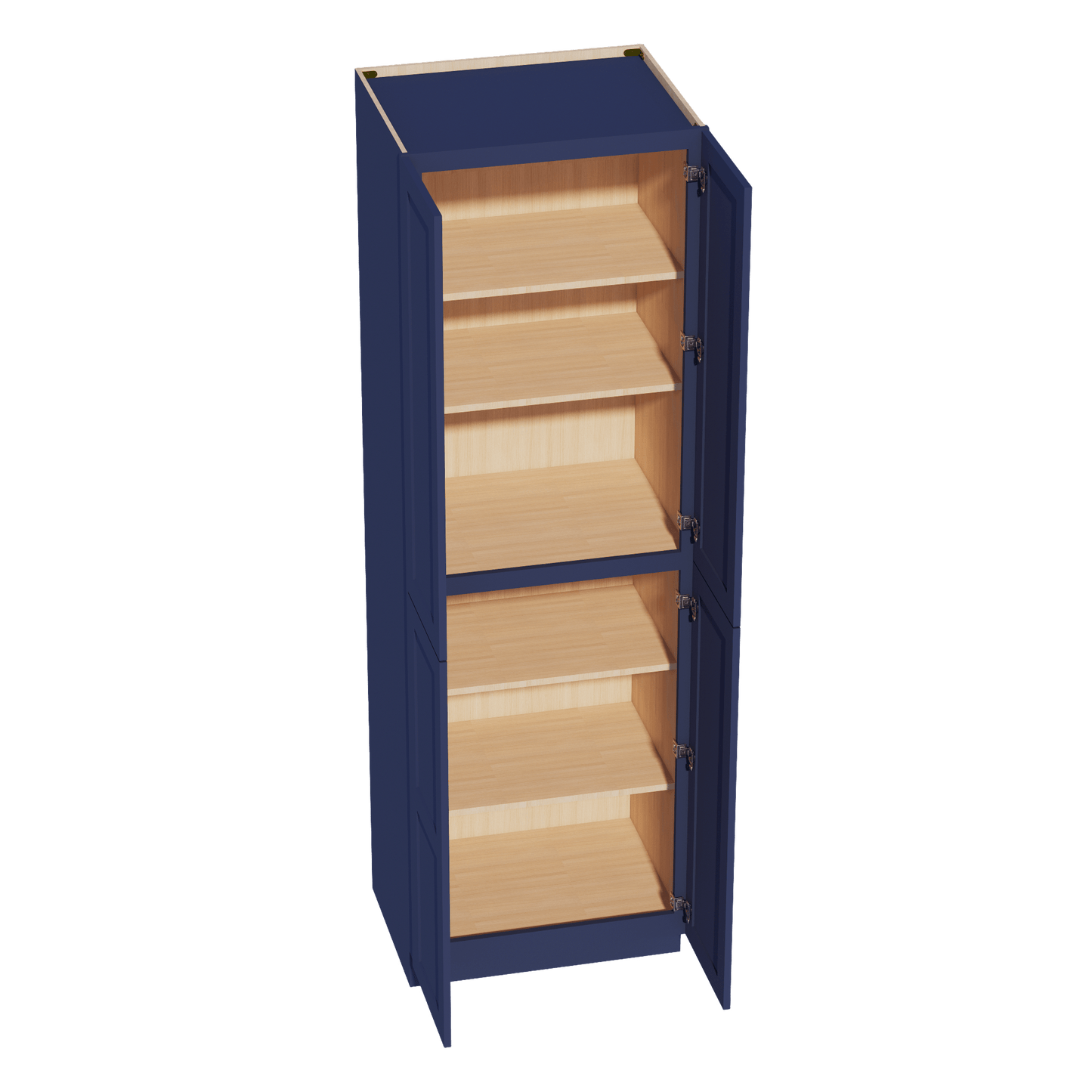 HB - TP3096: Indigo Blue Shaker 30"W x 96"H x 24"D 2 Doors & 6 Shelves Tall Shelf Pantry Cabinets - NextCabinets
