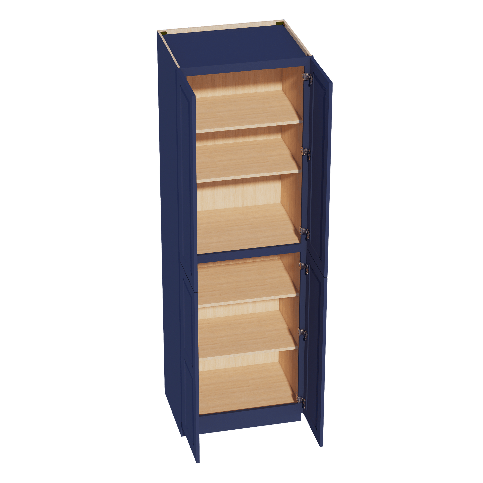 HB - TP3096: Indigo Blue Shaker 30"W x 96"H x 24"D 2 Doors & 6 Shelves Tall Shelf Pantry Cabinets - NextCabinets