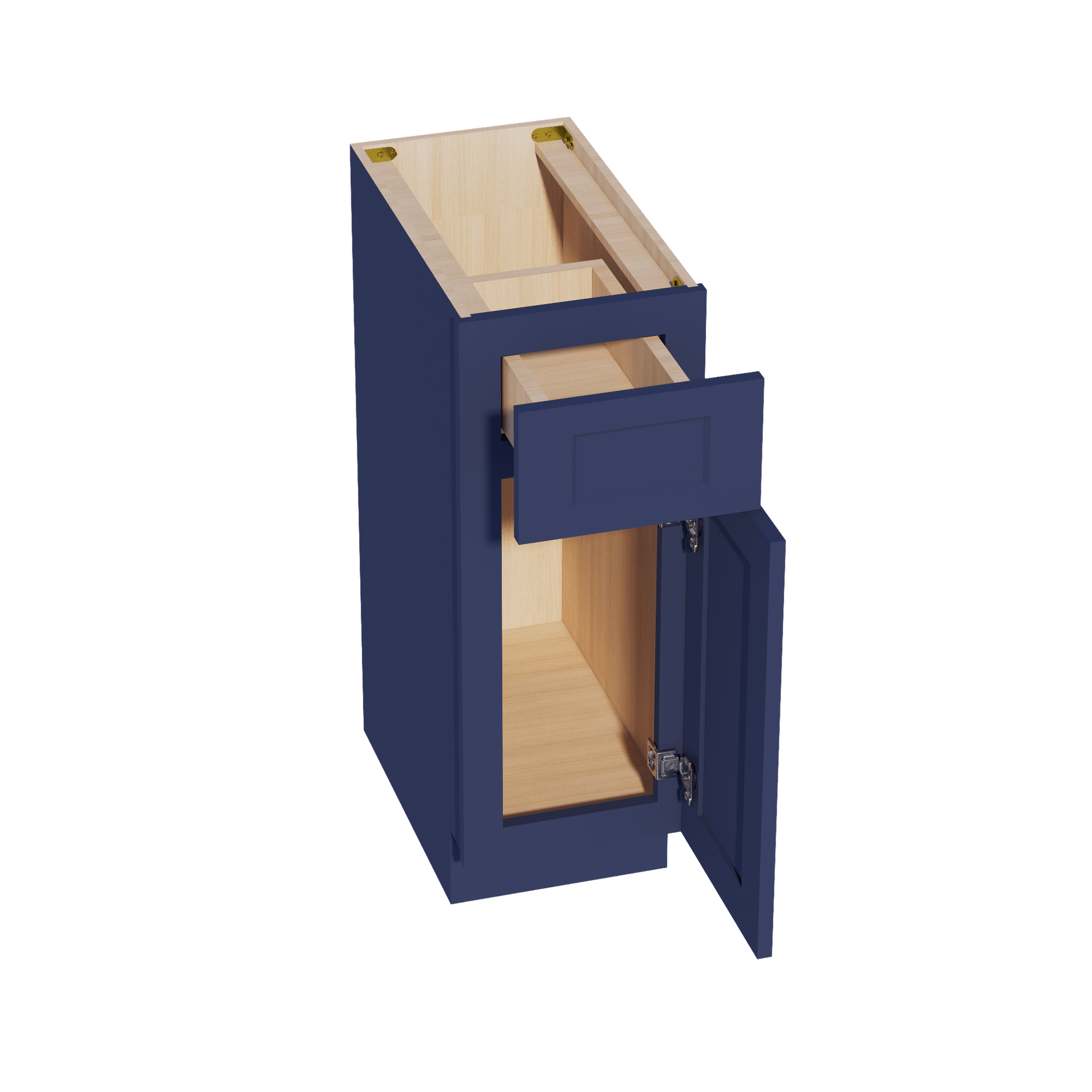 HB - VB1221: Indigo Blue Shaker 12"W x 34 - 1/2"H x 21"D 1 Door & 1 Drawer Single Door Vanity Base Cabinets - NextCabinets