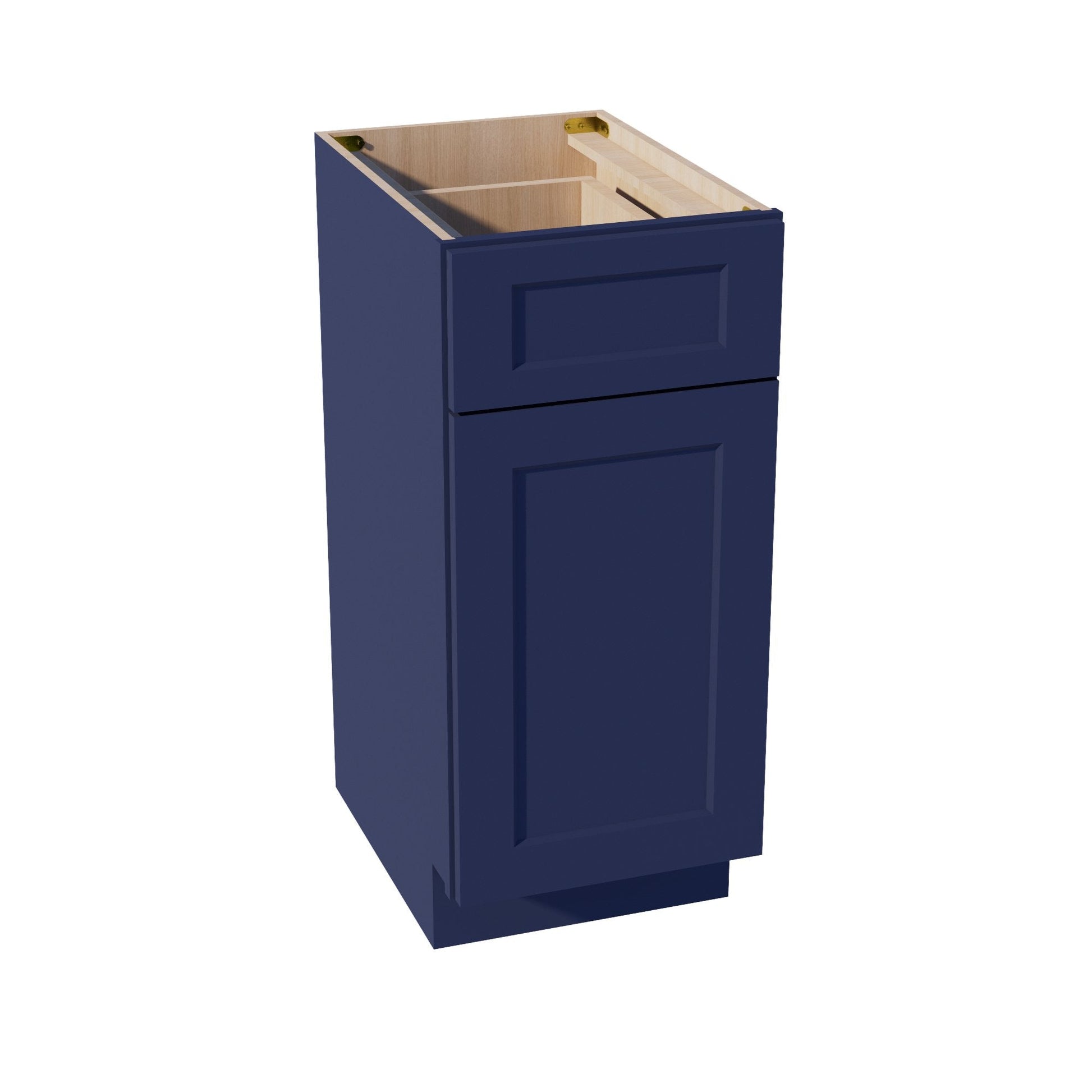HB - VB1521: Indigo Blue Shaker 15"W x 34 - 1/2"H x 21"D 1 Door & 1 Drawer Single Door Vanity Base Cabinets - NextCabinets