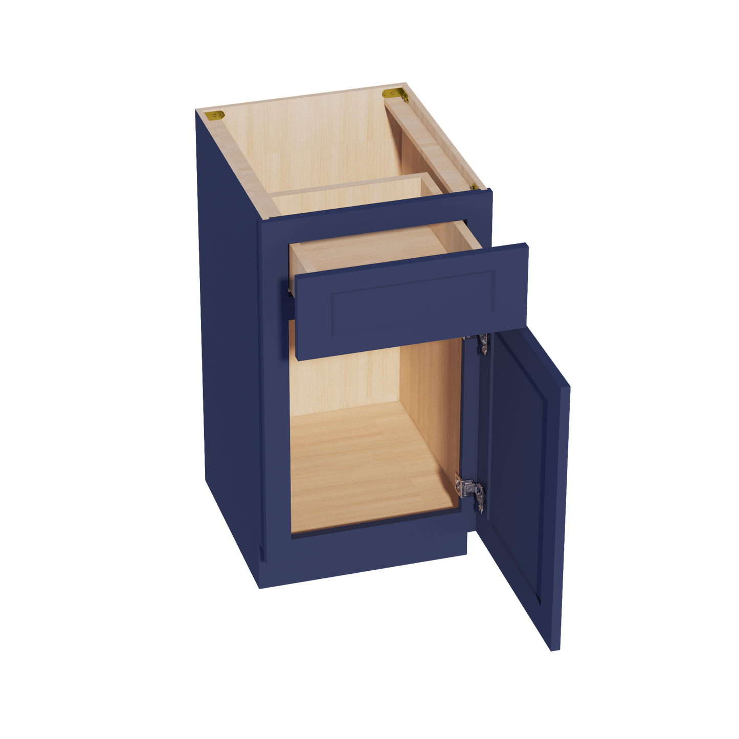 HB - VB1821: Indigo Blue Shaker 18"W x 34 - 1/2"H x 21"D 1 Door & 1 Drawer Single Door Vanity Base Cabinets - NextCabinets