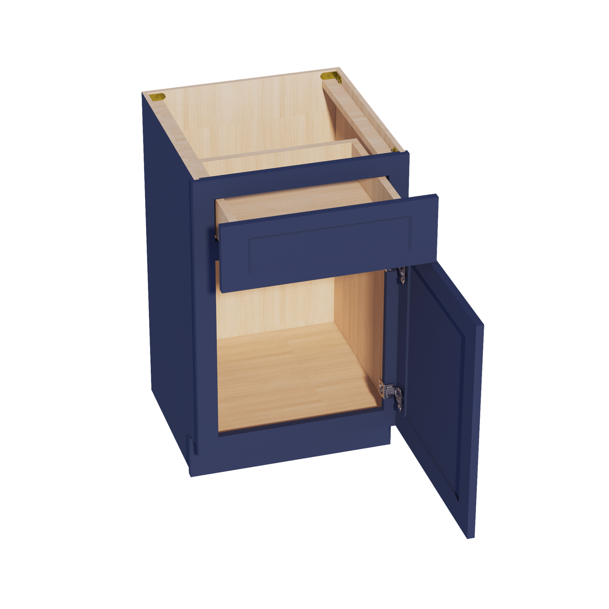 HB - VB2121: Indigo Blue Shaker 21"W x 34 - 1/2"H x 21"D 1 Door & 1 Drawer Single Door Vanity Base Cabinets - NextCabinets