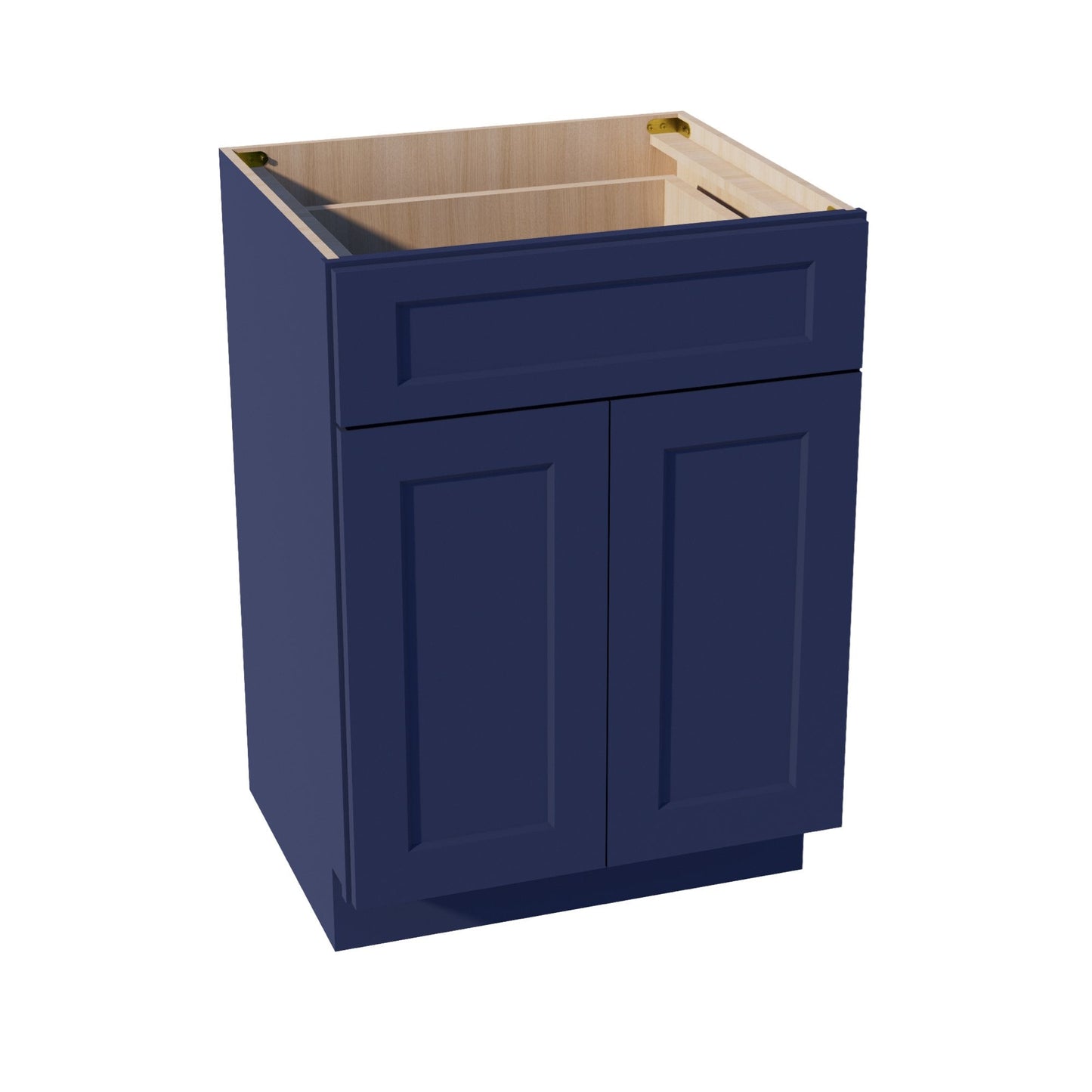 HB - VB2421: Indigo Blue Shaker 24"W x 34 - 1/2"H x 21"D 2 Doors & 1 Drawer Double Door Vanity Base Cabinets - NextCabinets