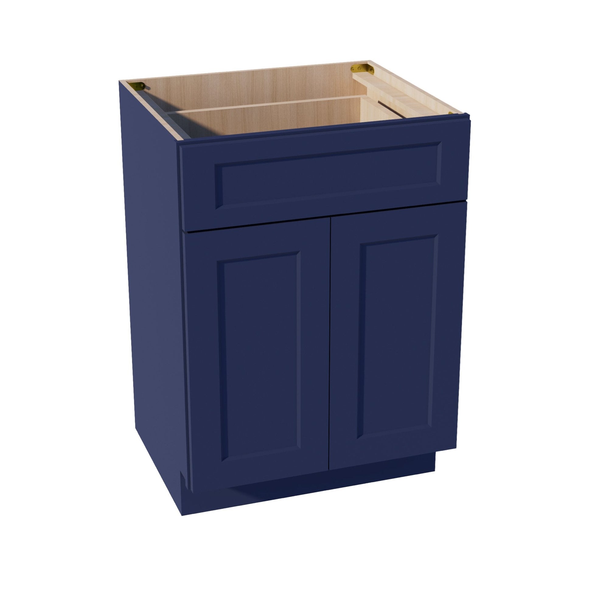 HB - VB2421: Indigo Blue Shaker 24"W x 34 - 1/2"H x 21"D 2 Doors & 1 Drawer Double Door Vanity Base Cabinets - NextCabinets