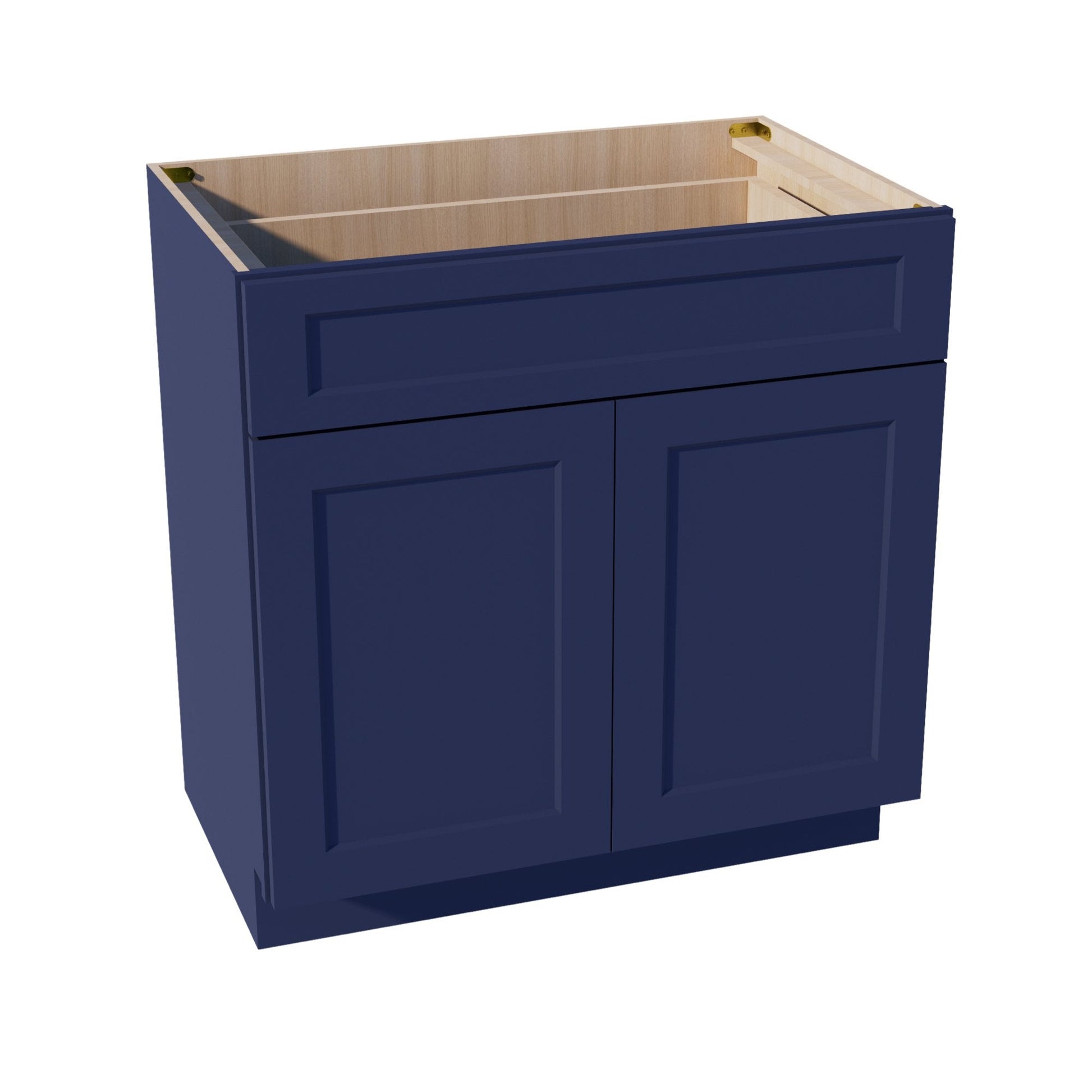 HB - VB3321: Indigo Blue Shaker 33"W x 34 - 1/2"H x 21"D 2 Doors & 1 Drawer Double Door Vanity Base Cabinets - NextCabinets