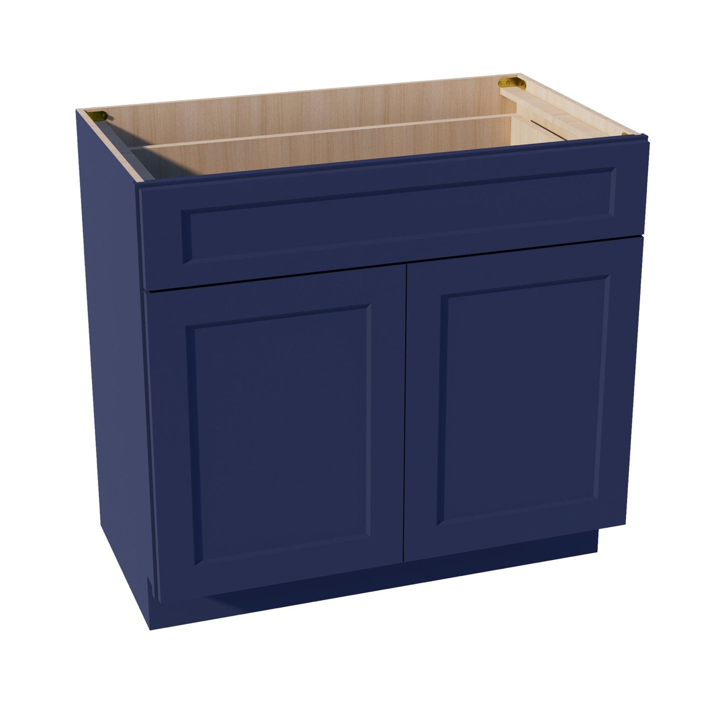 HB - VB3621: Indigo Blue Shaker 36"W x 34 - 1/2"H x 21"D 2 Doors & 1 Drawer Double Door Vanity Base Cabinets - NextCabinets