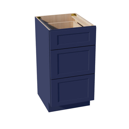 HB - VDB1821: Indigo Blue Shaker 18"W x 34 - 1/2"H x 21"D 3 Drawers Vanity Base Cabinets - NextCabinets