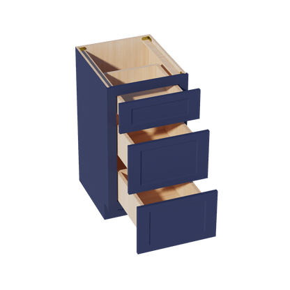 HB - VDB1821: Indigo Blue Shaker 18"W x 34 - 1/2"H x 21"D 3 Drawers Vanity Base Cabinets - NextCabinets