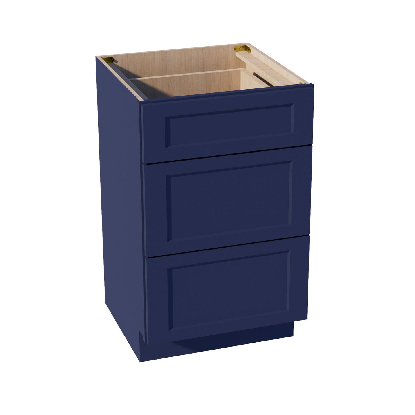 HB - VDB2121: Indigo Blue Shaker 21"W x 34 - 1/2"H x 21"D 3 Drawers Vanity Base Cabinets - NextCabinets