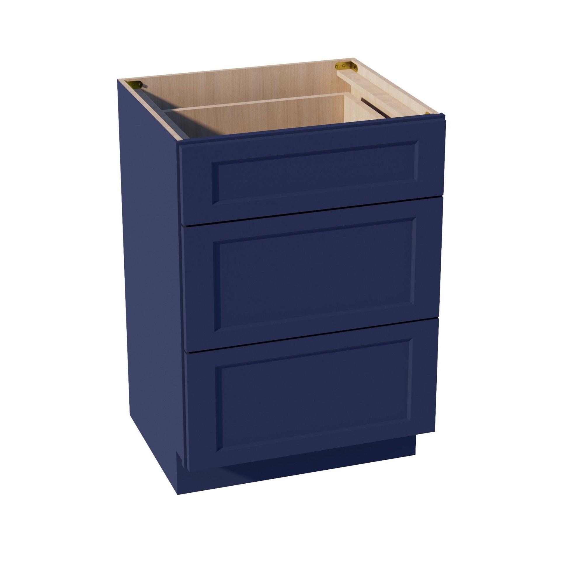 HB - VDB2421: Indigo Blue Shaker 24"W x 34 - 1/2"H x 21"D 3 Drawers Vanity Base Cabinets - NextCabinets