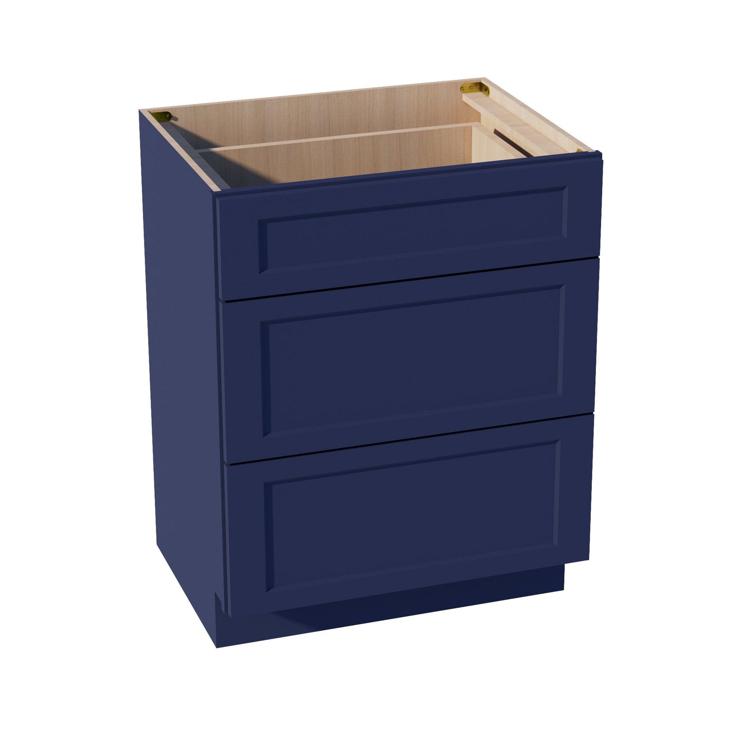 HB - VDB2721: Indigo Blue Shaker 27"W x 34 - 1/2"H x 21"D 3 Drawers Vanity Base Cabinets - NextCabinets