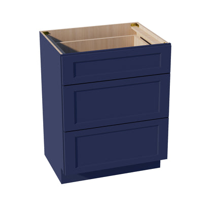 HB - VDB2721: Indigo Blue Shaker 27"W x 34 - 1/2"H x 21"D 3 Drawers Vanity Base Cabinets - NextCabinets