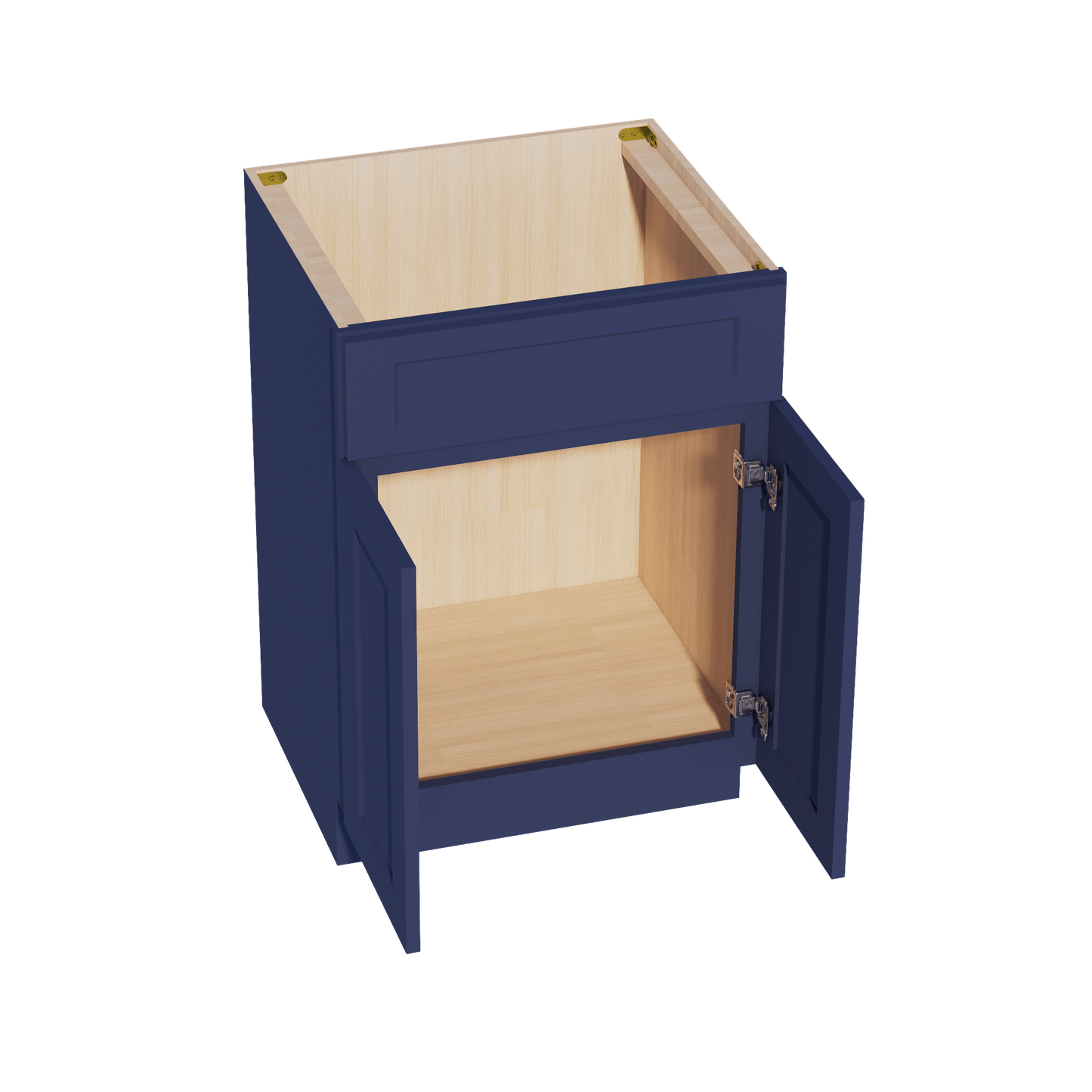 HB - VSB2421: Indigo Blue Shaker 24"W x 34 - 1/2"H x 21"D 2 Doors & 1 False Drawer Vanity Sink Base Cabinets - NextCabinets