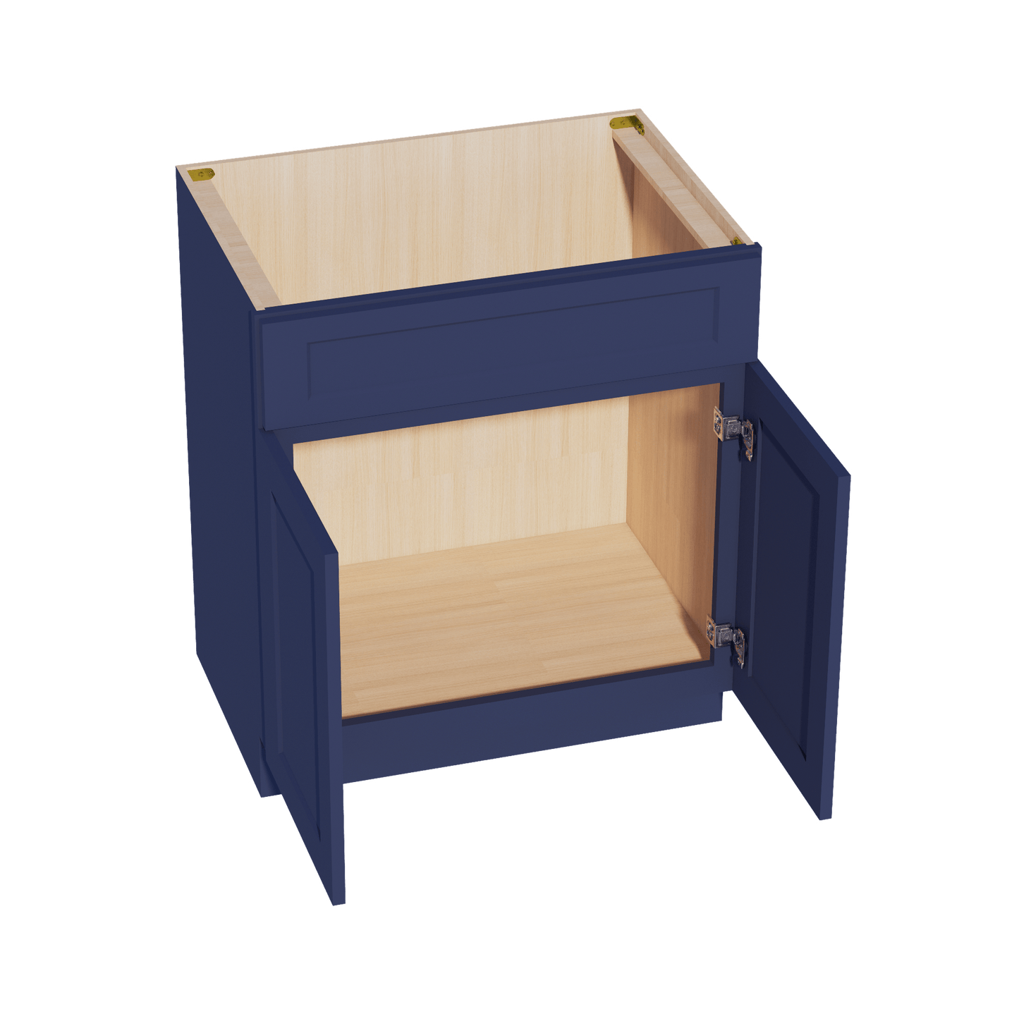 HB - VSB3021: Indigo Blue Shaker 30"W x 34 - 1/2"H x 21"D 2 Doors & 1 False Drawer Vanity Sink Base Cabinets - NextCabinets