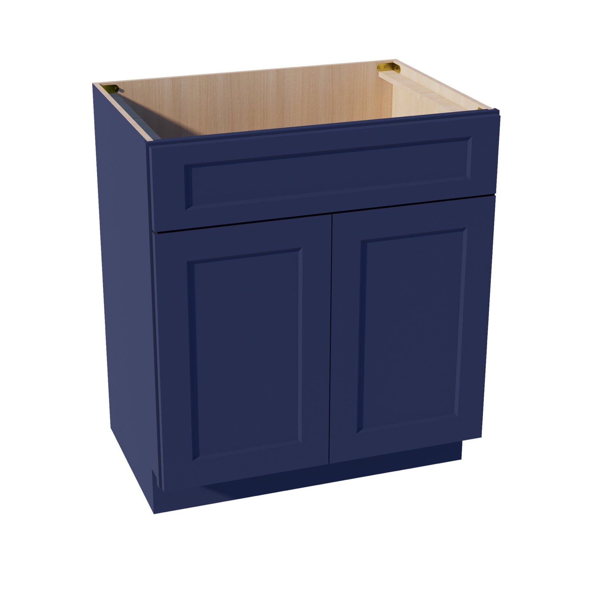 HB - VSB3021: Indigo Blue Shaker 30"W x 34 - 1/2"H x 21"D 2 Doors & 1 False Drawer Vanity Sink Base Cabinets - NextCabinets