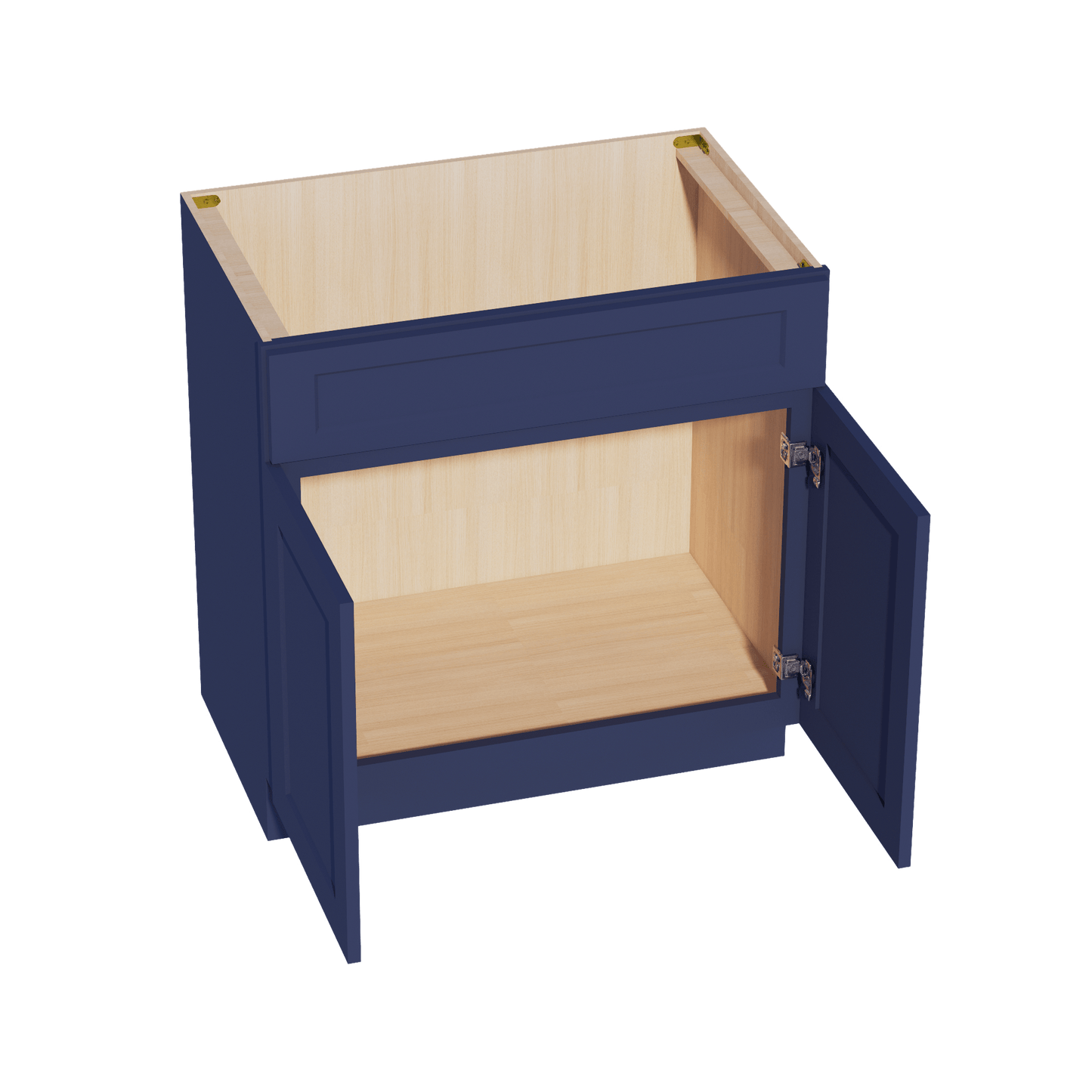 HB - VSB3321: Indigo Blue Shaker 33"W x 34 - 1/2"H x 21"D 2 Doors & 1 False Drawer Vanity Sink Base Cabinets - NextCabinets