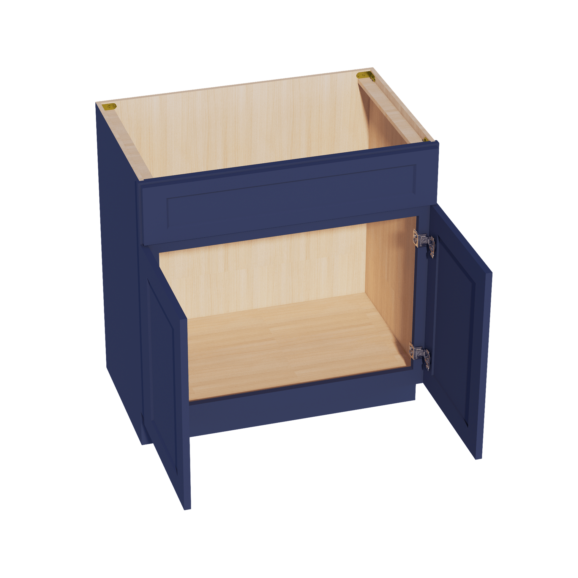 HB - VSB3321: Indigo Blue Shaker 33"W x 34 - 1/2"H x 21"D 2 Doors & 1 False Drawer Vanity Sink Base Cabinets - NextCabinets