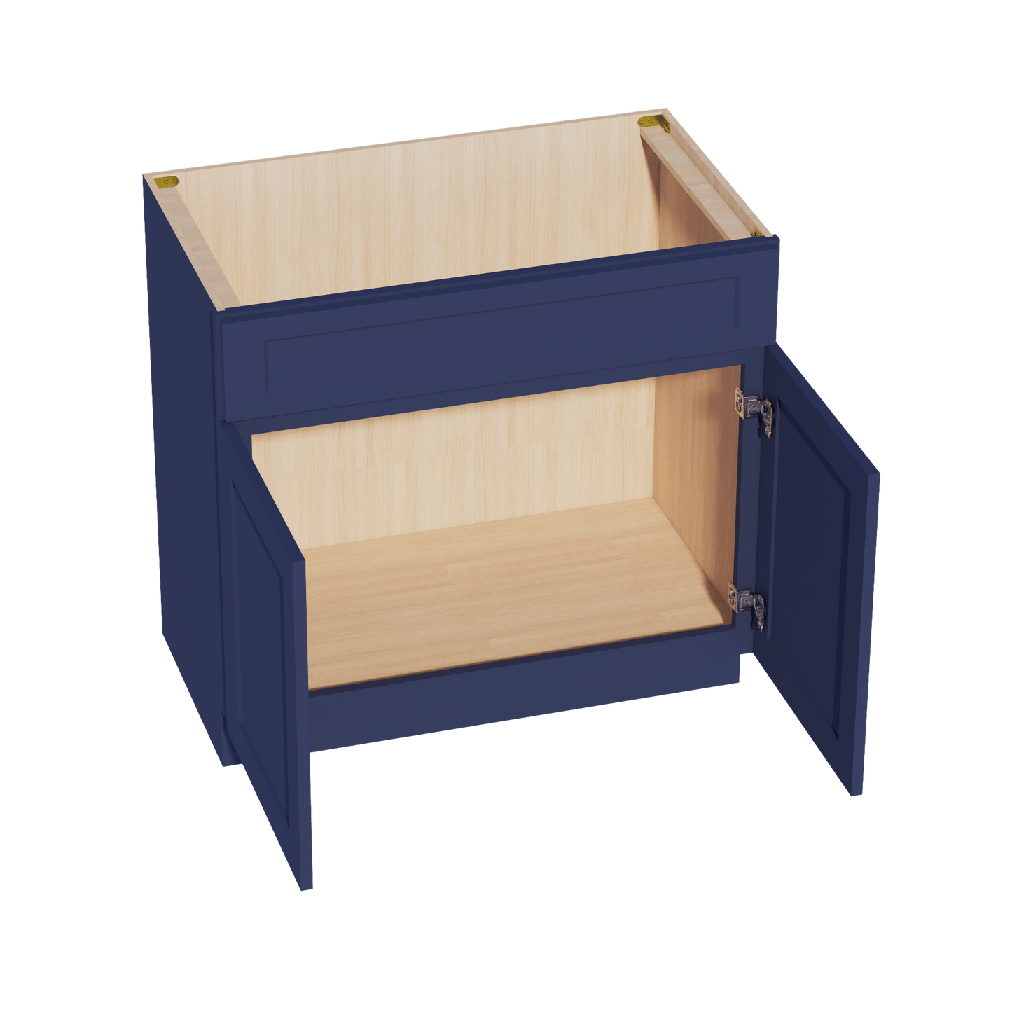 HB - VSB3621: Indigo Blue Shaker 36"W x 34 - 1/2"H x 21"D 2 Doors & 1 False Drawer Vanity Sink Base Cabinets - NextCabinets