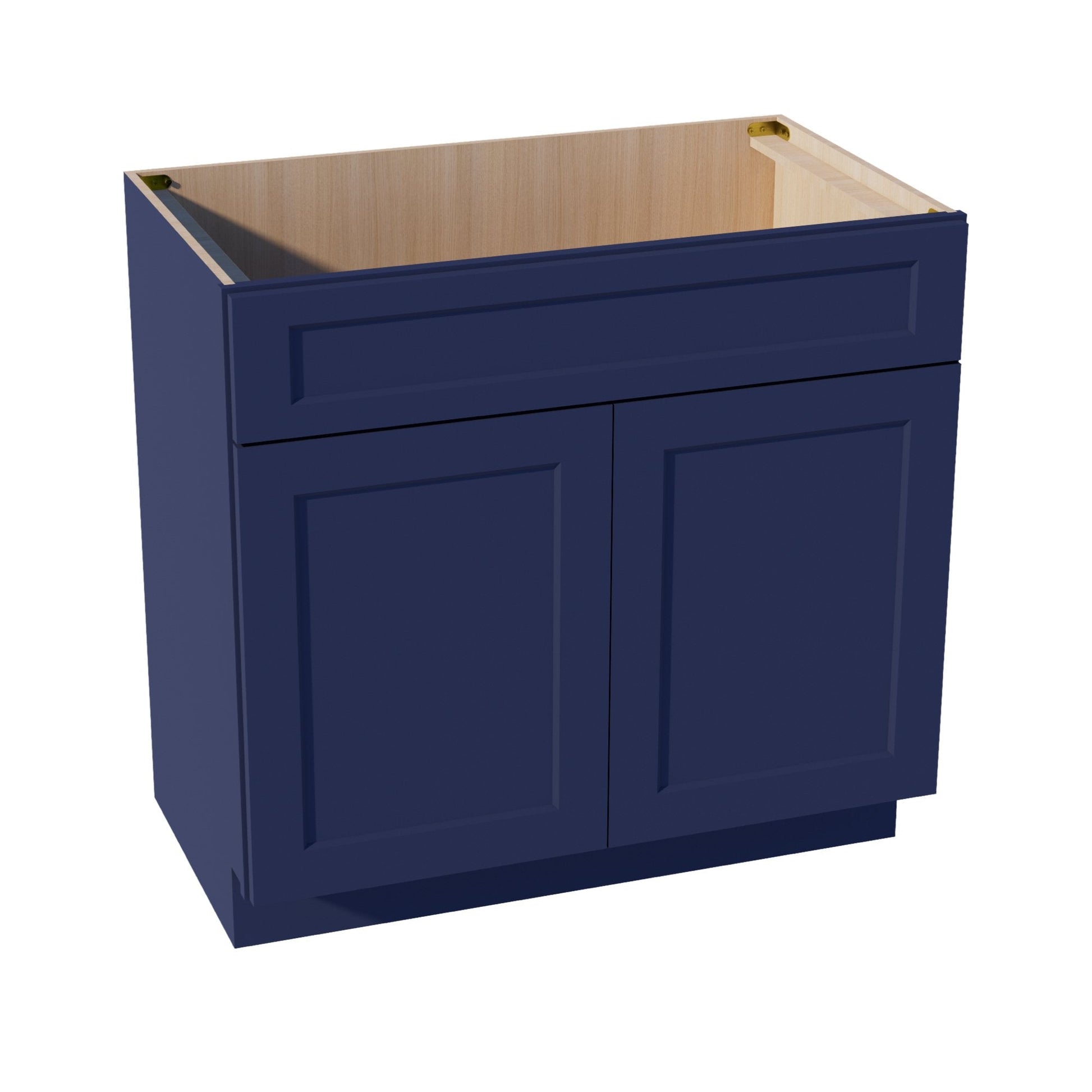 HB - VSB3621: Indigo Blue Shaker 36"W x 34 - 1/2"H x 21"D 2 Doors & 1 False Drawer Vanity Sink Base Cabinets - NextCabinets