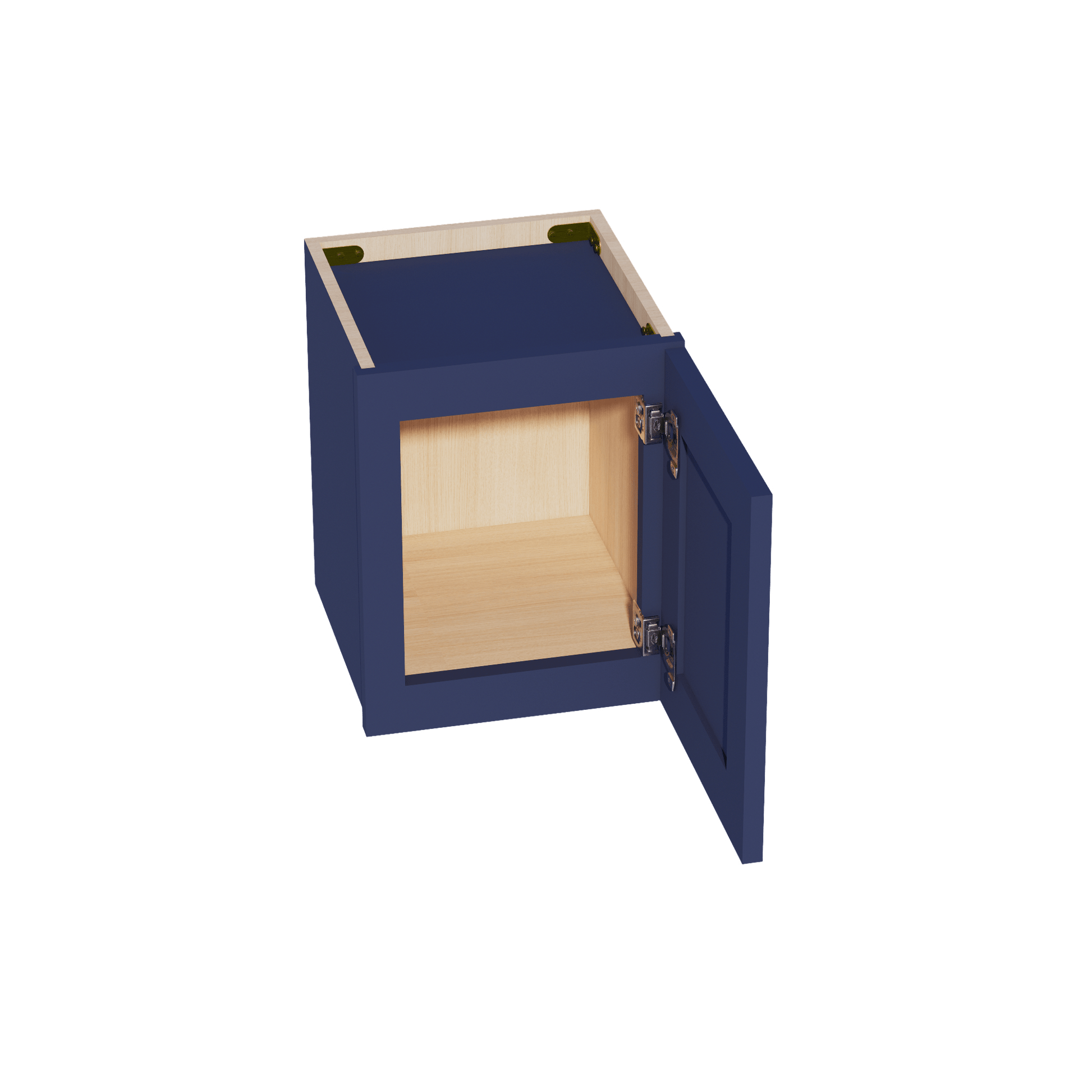 HB - W1215: Indigo Blue Shaker 12"W x 15"H 1 Door Standard Wall Bridge Cabinet - NextCabinets