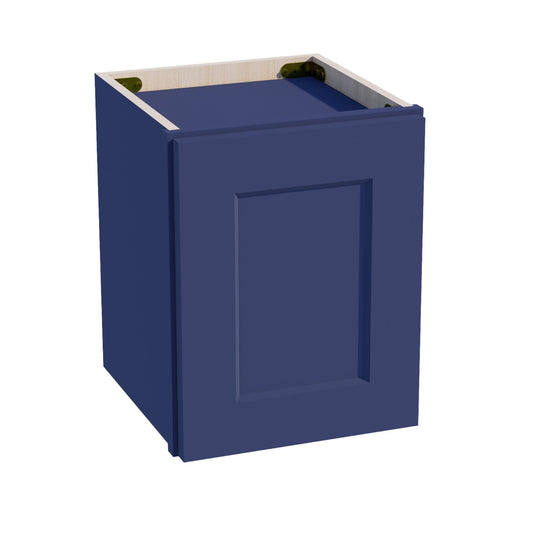 HB - W1215: Indigo Blue Shaker 12"W x 15"H 1 Door Standard Wall Bridge Cabinet - NextCabinets